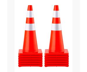 Uimoso Cono de tráfico reflectante 35x70 cm para construcción y estacionamiento