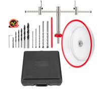 VEVOR Kit de Cortador de Sierra Perforadora Agujeros Redondos Diámetro Ajustable 40-200 mm Cortador de Sierra de Orificio Circular Acero Sierra de Perforación con Recoge Polvo para Techo Cemento Yeso