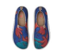 UIN Mocasines casuales para mujer con parte superior de punto sin costuras, cómodos zapatos de viaje pintados artísticos, tenis ligeros de caña baja, colección Toledo, Toledo 8 Esto es Hen Pop 2, 37