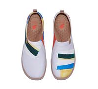 UIN - Zapatillas de hombre, originales, de lona, casuales, para caminar y correr, con arte pintado, planas, para viajes, azul, 37 EU