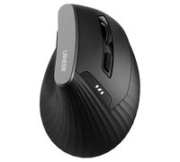 Uineer Raton inalambrico ergonomico, Bluetooth Mouse multidispositivo(2.4G + BT4.0/BT5.0), Confort y la Reducción del Estrés en la Muñeca, Ideal para el Uso en el Hogar,Oficina,Negro Mate
