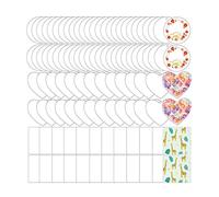 Uinfhyknd 100 Piezas AcríLico Espacios en DecoracióN Redondo en Forma de CorazóN AcríLico Espacios en para y Etiquetas DIY