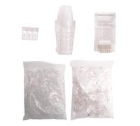 Uinfhyknd 100 Unids Cat6 RJ45 Conector UTP Cable Ethernet 8P8C Red 6 Enchufes Modulares Tapas de 6.5Mm RJ45