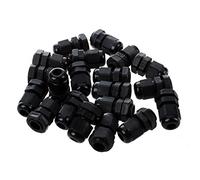 Uinfhyknd 20 piezas de Conector de prensaestopas impermeable de plastico negro PG7