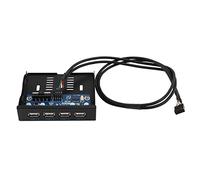 Uinfhyknd 3,5 Pulgadas Bahía de Disquete 4 Puertos USB 2.0 Concentrador Usb2.0 Panel Frontal Adaptador de Expansión Conector Soporte Cable de 10 para Escritorio