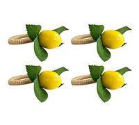 Uinfhyknd 4 unidades de simulación de limones servilletas anillo hebilla hotel modelo servilletas anillo servilletas hebilla accesorios fiesta