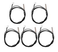 Uinfhyknd 5 unidades 1 metro impermeable sensor de temperatura de la sonda, acero inoxidable 10k 3950 Termistor sonda, sensor de temperatura de la CPU, negro y