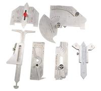 Uinfhyknd 6 Unids Medidor de Soldadura InspeccióN de Soldadura Costura de Soldadura/Esquina Redonda/TamañO de de Regla Kit de MedicióN de áNgulo Conjunto Combinado