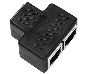 Uinfhyknd Adaptador divisor RJ45 de 2 puertos LAN red Ethernet extensor conector enchufe lote 1 unidad
