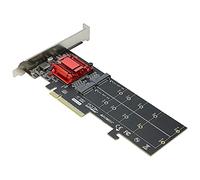 Uinfhyknd Adaptador Dual NVMe PCIe, SSD M.2 NVMe un PCI-E 3.1 X8/X16 Soporte Tarjeta M.2 (Llave M) NVMe SSD 22110/2280/2260/2242