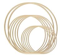 Uinfhyknd Anillos atrapasueños, 12 aros de madera de bambú para decoración de coronas de boda y manualidades de pared