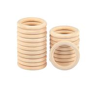 Uinfhyknd Anillos de madera de 70 mm, aros de madera, para manualidades, gancho de planta de macramé, adornos y fabricación de joyas