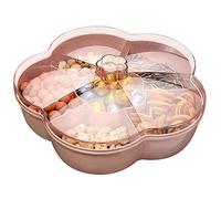 Uinfhyknd Caja de almacenamiento, forma de flor con tapa, caja de almacenamiento de alimentos de nueces, contenedor de caja de frutas, rosa