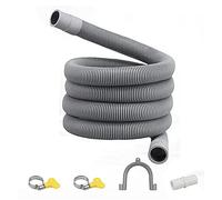 Uinfhyknd - Conjunto de extensión de manguera de drenaje universal para lavadora 1M, incluye conector de manguera de soporte y abrazaderas de sujeción de tuberías de drenaje