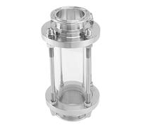 Uinfhyknd En línea vidrio vista abrazadera final, flujo sanitario derecho vidrio vista SUS316 1.5 pulgadas abrazaderas (Pipe OD 38MM)