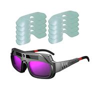 Uinfhyknd Gafas de soldadura de oscurecimiento antiarañazos para corte de plasma con 10 lentes