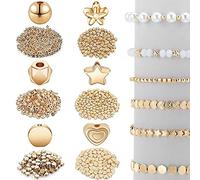 Uinfhyknd Juego de 1200 cuentas para hacer pulseras, pendientes, collares, joyas (6 formas diferentes)