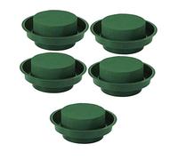 Uinfhyknd Juego de 5 kits de composición floral verde húmedo de espuma redonda con cuenco, flores de pasillo de boda, decoración