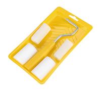 Uinfhyknd Juego de 6 mini rodillos de pintura de espuma, juego de decoración de pintura, 2 pequeños rodillos de pintura, bandeja, juego para pintura de pared, pinceles de reparación