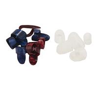 Uinfhyknd Kit de guitarra compuesto por 8 púas de pulgar y dedos para la guitarra (metal y celuloide azul), 5 piezas protectores de dedos transparentes para la guitarra