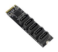 Uinfhyknd M.2 NGFF PCIE B-Key Sata SATA 3.0 Tarjeta de ExpansióN de 5 Puertos Tarjeta Adaptadora de 6 Gbps JMB585 Chipset M.2 NVME SATA3.0