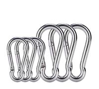 Uinfhyknd MosquetóN Gancho de Resorte de Acero Inoxidable de 6 Piezas, MosquetóN PequeñO, Clips de Acero Inoxidable para Escalar (M6 y M8)