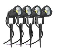 Uinfhyknd Paquete de 4 focos de jardín al aire libre, lámpara LED impermeable para camino, patio