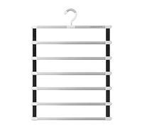 Uinfhyknd Perchas de 6 capas para pantalones, ahorro de espacio, almacenamiento de pantalones, armario para el hogar, varias capas, almacenamiento de ropa