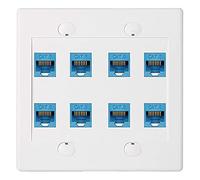 Uinfhyknd Placa Ethernet de 8 puertos - Doble Banda Cat6 RJ45 Placa para Red Femenina Una Hembra - Azul