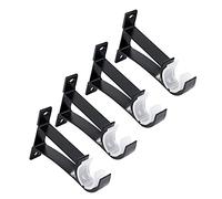 Uinfhyknd Soportes de Varilla de Individual de 4 Paquetes para Varillas de AleacióN de Aluminio Soportes de Varilla de de Servicio Pesado (Negro)