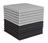 Uinfhyknd Tablero de espuma acústica de 12 piezas, baldosas de cuña de estudio, panel de pared de tratamiento de estudio pirámide insonorizada de espuma acústica 2.5 x 30 x 30 cm