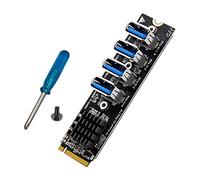 Uinfhyknd Tarjetas de ExpansióN M.2 M-Key Pcie M.2 Pci-E X1 Adaptador de ExpansióN de Tarjeta GráFica USB3.0 de 4 Puertos Adaptador ASM1184E M.2