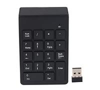 Uinfhyknd Teclado numérico, teclado inalámbrico USB de 18 teclas, teclado numérico mini receptor numérico USB de 2.4 G, para laptop, computadora de escritorio, portátil, portátil, color negro