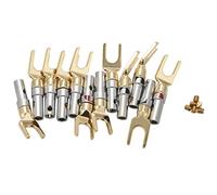 Uinfhyknd Y Enchufe 45 Grados Conector De Pala Terminal Para Cables De Altavoz Diy/Cable De ConexiÓN De Altavoz Diy - Paquete De 12 (6 Negro + 6 Rojo)