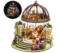 UINOFER Invernadero de madera en miniatura, casa de jardín autoconstrucción con muebles, kit creativo para adultos, maquetas para niños - Hanging Garden