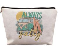 uinwk Bolsa de maquillaje retro hippie de playa, regalos de playa para mujeres amigas, regalos para un amante de la playa, regalos de verano para mujeres, regalos de vacaciones en la playa, bolsa de