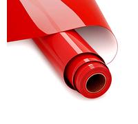 UIOK Vinilo Textil Termoadhesivo 30 x 365 cm HTV Vinilo Textil, Rojo Rollo de Vinilo Transferencia de Calor Vinilo Termoadhesivo Textil para DIY Camisetas y Más Telas, Fácil de Cortar (Rojo)