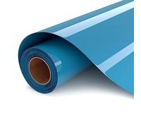 UIOK Vinilo Textil Termoadhesivo Azul Lago HTV Rollo de Vinilo Transferencia de Calor, Película de Vinilo Textil Termoadhesivo Textil para Cricut y Silhouette Cameo,Fácil de Cortar (Azul Lago)