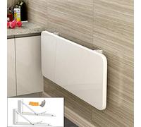 UIONBUN Mesa Plegable de Pared Blanca, Varios tamaños, 60 kg/132 LB, con Soportes for estantes y Accesorios.(80 * 50Cm/31.5 * 19.7In)