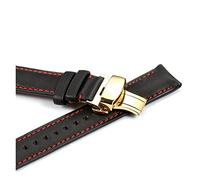UIONBUN Watch Strap,18mm 19mm 20mm 21mm 22mm Watchband Genuine Leather Watch Strap Replacement Watch Band Leisurely (Band Color : Yellow Gold P Buckle, Band Width : 18mm)(Yellow gold D buckle,18mm)