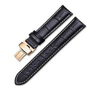UIONBUN Watch Strap,18mm to 24mm Genuine Leather Watch Band Straps Watchband Leisurely (Band Color : Black with tan, Band Width : 19mm)(Black with tan,24mm)