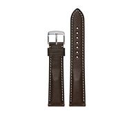 UIONBUN Watch Strap,Cowhide Watchband Watch Strap 16mm 18mm 19mm 20mm 21mm 22mm 24mm for Men for Women Leisurely (Band Color : Black red, Size : 19mm)(Dark Brown White,19mm)