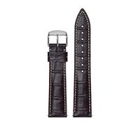 UIONBUN Watch Strap,Slub Pattern Italian Calf Leather Watch Band Strap 18mm 19mm 20mm 21mm 22mm Pin Buckle Leisurely (Band Color : Sea Blue, Band Width : 22mm)(Dark Coffee White,19mm)
