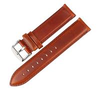 UIONBUN Watch Strap,Watch Accessories Watch Band Knot Genuine Leather Watch Strap Watchbands Bracelets Leisurely (Band Color : Red-Rose, Band Width : 19mm)(Light-Brown-Silver,18mm)