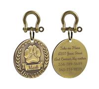 Uiopa Chapa Perro Grabada, Diseño 3D Único Placa Perro Grabada, Placa Identificativa Perro para Collar De Mascota, Disponible en 8 Estilos