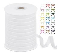 Uiopa Cinta Terciopelo, 10mm x 45m Cinta Blanco de Terciopelo, Cinta Decorativa para Envolver Regalos, Coronas, Ramos, Invitaciones, Decoración del Hogar, Manualidades