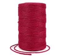 Uiopa Cuerda de Yute 2mm 200m/656 Feet Cuerda Cañamo Natural SOGA Fina Cordel Yute, Cuerda Huerto Hilo de Yute para Floristería, Jardín, Bricolaje Manualidades, Decoración y Embalaje (Rojo)