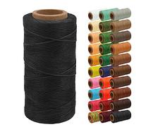 Uiopa Hilo Encerado, 1mm x 200m Plano Coser de Cuero Encerado, Hilos de Coser Encerado de Bobina para Proyectos de Cuero, Reparación de Calzado, Encuadernación, Manualidades