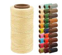 Uiopa Hilo Encerado, 1mm x 200m Plano Coser de Cuero Encerado, Hilos de Coser Encerado de Bobina para Proyectos de Cuero, Reparación de Calzado, Encuadernación, Manualidades