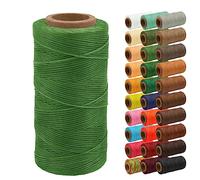 Uiopa Hilo Encerado, 1mm x 200m Plano Coser de Cuero Encerado, Hilos de Coser Encerado de Bobina para Proyectos de Cuero, Reparación de Calzado, Encuadernación, Manualidades